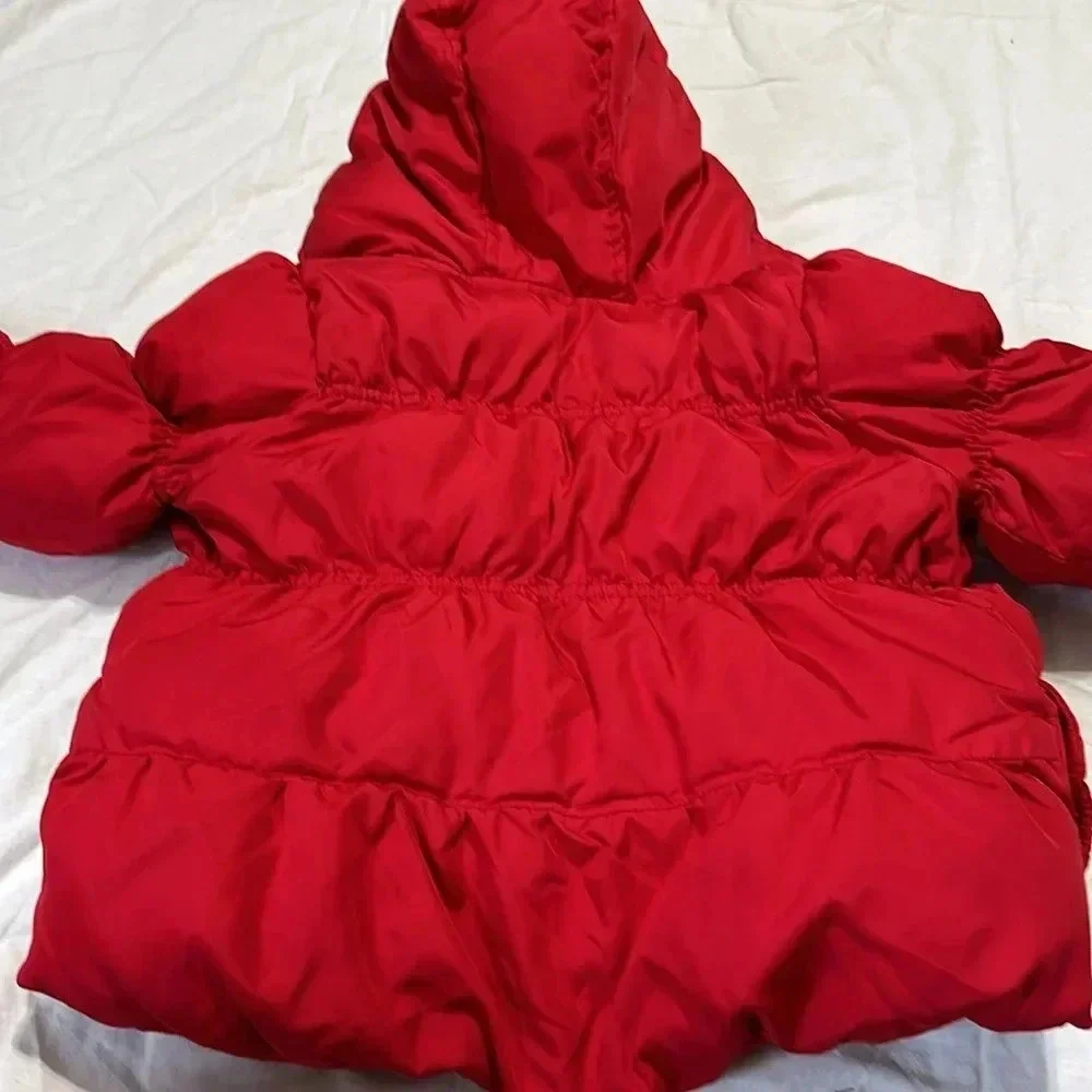 Gymboree Baby Girl Red Puffer Jacket Bows Sz 2T/3T